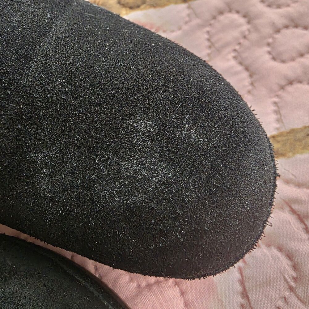 Crocs Mules Size 8 Black Leopard Animal Clog Suede Chunky Heel Mobwife - Picture 11 of 11